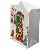Sac Cadeau Moyen Noël du chien beagle (Devant Angle)