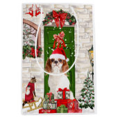 Sac Cadeau Moyen Noël du chien Cavalier King (Devant)