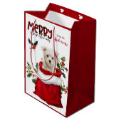 Sac Cadeau Moyen Noël du chien chiot maltais mignon (Dos Angle)