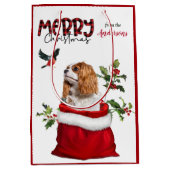 Sac Cadeau Moyen Noël du chien espagnol Cavalier King Charles (Devant)