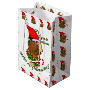 Sac Cadeau Moyen Noël du Dogue de Bordeaux