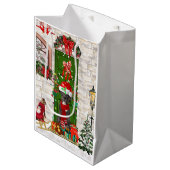 Sac Cadeau Moyen Noël du grand chien Danois (Devant Angle)