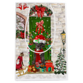 Sac Cadeau Moyen Noël du grand chien Danois (Devant)