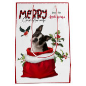 Sac Cadeau Moyen Noël du mignon Boston Terrier Dog (Dos)