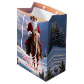 Sac Cadeau Moyen Noël du Père Noël équitation (Devant Angle)