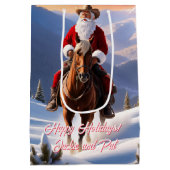 Sac Cadeau Moyen Noël du Père Noël équitation (Dos)