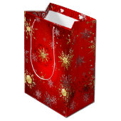 Sac Cadeau Moyen Noël Entreprise Noir Cravate Dîner Partie Rouge (Dos Angle)