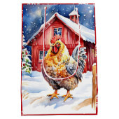 Sac Cadeau Moyen Noël Festif de poulet mignon (Dos)