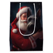 Sac Cadeau Moyen Noël festif écossais du Terrier Santa Claus (Dos)
