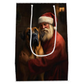 Sac Cadeau Moyen Noël festif Rhodesian Ridgeback Santa Claus (Dos)