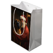 Sac Cadeau Moyen Noël festif Rhodesian Ridgeback Santa Claus (Dos Angle)