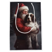 Sac Cadeau Moyen Noël festif Springer Spaniel Santa Claus (Devant)