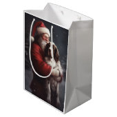 Sac Cadeau Moyen Noël festif Springer Spaniel Santa Claus (Dos Angle)