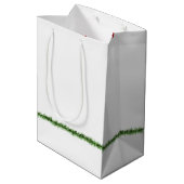 Sac Cadeau Moyen Noel Golden Retriever avec baisers en bâton à lèvr (Dos Angle)