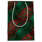 Sac Cadeau Moyen Noël gothique vert et rouge (Devant)
