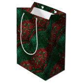 Sac Cadeau Moyen Noël gothique vert et rouge (Dos Angle)