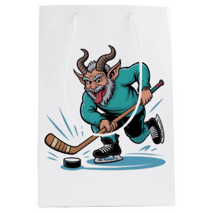 Sac Cadeau Moyen Noël Joue au Hockey sur Glace Spooky Noël Sport