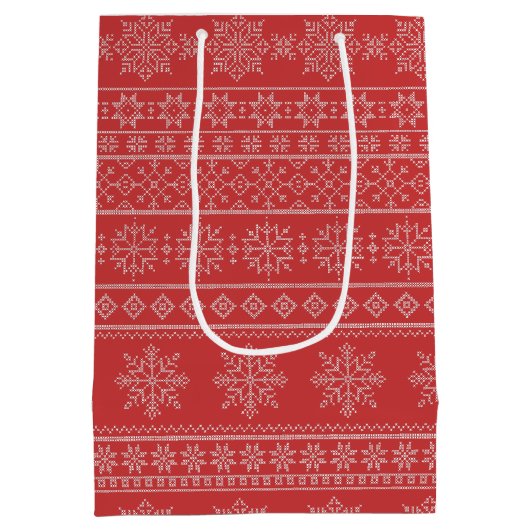 Sac Cadeau Moyen Noël laide pull tricot rouge xmas (Dos)