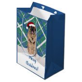 Sac Cadeau Moyen Noël Leonberger (Devant Angle)