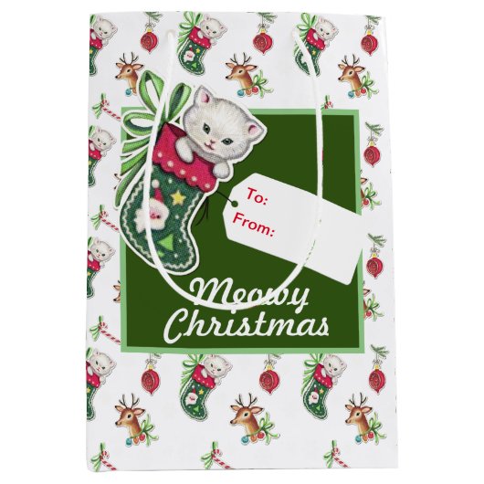Sac Cadeau Moyen Noël Meowy (Devant)