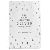 Sac Cadeau Moyen Noël noir et blanc moderne (Dos)