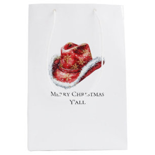 Sac Cadeau Moyen Noël occidental Casquette roux Cowboy