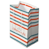Sac Cadeau Moyen Noël Orange et Bleu en juillet été (Devant Angle)