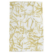 Sac Cadeau Moyen Noël pailleté glamour or blanc (Dos)