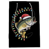 Sac Cadeau Moyen Noël Papa Basse Poisson Drôle Pêcheur Pêcheur (Devant)