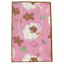 Noël pastel rose Santa noir & ballerine