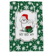 Sac Cadeau Moyen Noël Père Noël Bichon Frise Chien mignonne (Devant)