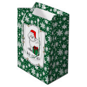 Sac Cadeau Moyen Noël Père Noël Bichon Frise Chien mignonne (Dos Angle)