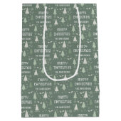 Sac Cadeau Moyen Noël personnalisé Nom de famille Sage Vert (Dos)