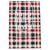 Sac Cadeau Moyen Noël Plaid moderne | Joyeux Joyeux (Devant)