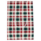 Sac Cadeau Moyen Noël Plaid moderne | Joyeux Joyeux (Dos)