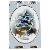 Sac Cadeau Moyen Noël Poméran (Devant)