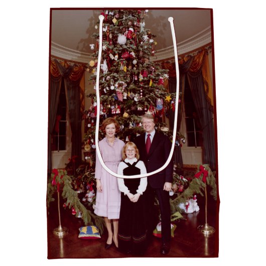 Sac Cadeau Moyen Noël Président James Jimmy Carter Maison Blanche (Dos)