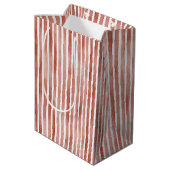 Sac Cadeau Moyen Noël Rayures Rouges Blanches (Dos Angle)