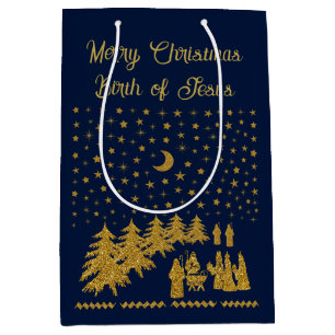 Sac Cadeau Moyen Noël religieux, Naissance de Jésus