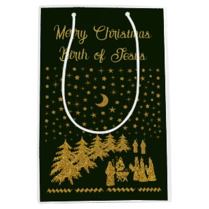 Sac Cadeau Moyen Noël religieux, Naissance de Jésus