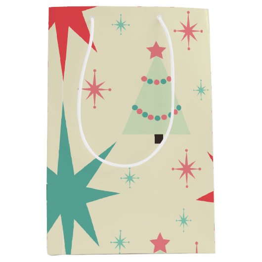 Sac Cadeau Moyen Noël rétro des années 1950 (Devant)