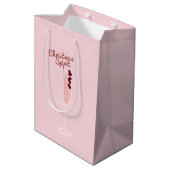 Sac Cadeau Moyen Noël rose étincelant (Dos Angle)