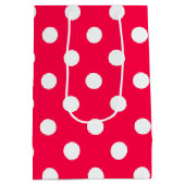 Sac Cadeau Moyen Noël Rouge Blanc Pois Classique Modèle (Dos)