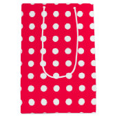 Sac Cadeau Moyen Noël Rouge Blanc Pois Modèle Nostalgique (Dos)