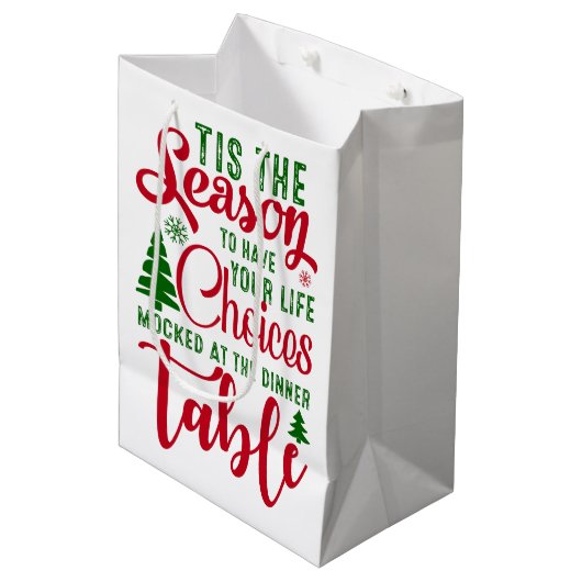 Sac Cadeau Moyen Noël saison de design de choix (Devant Angle)