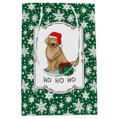 Sac Cadeau Moyen Noël Santa Claus Golden Retriever Chien mignonne (Devant)