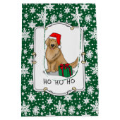 Sac Cadeau Moyen Noël Santa Claus Golden Retriever Chien mignonne (Dos)
