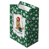 Sac Cadeau Moyen Noël Santa Claus Golden Retriever Chien mignonne (Dos Angle)