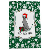 Sac Cadeau Moyen Noël Santa Hat Weimaraner Chien (gris 1) mignon (Devant)