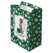 Sac Cadeau Moyen Noël Santa Hat Weimaraner Chien (gris 1) mignon (Dos Angle)